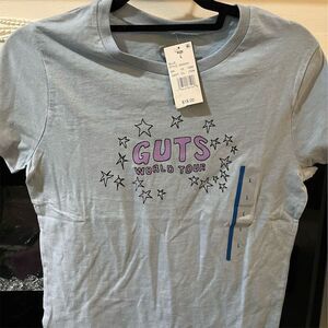 Olivia Rodrigo GUTS Tour Unisex T-Shirt Blue Size L Graphic Print 18x20